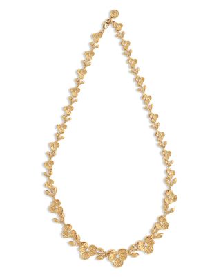 Pav&eacute; Orchid Link Necklace, 20"