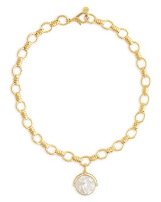 Anabel Aram Pave & Mother Of Pearl Pegasus Coin Pendant Necklace, 18.5-19.5 In Gold
