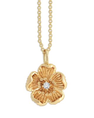 Wildflowers Pav&eacute; Flower Pendant Necklace, 16"-17"