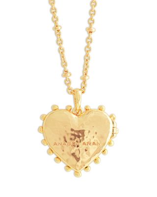 Large Heart Locket Pendant Necklace, 16"-17"