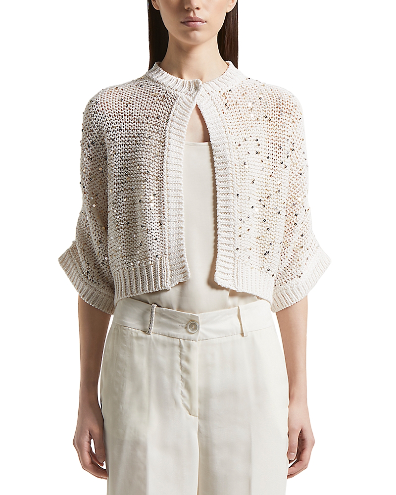 PESERICO SEQUIN KNITTED ELBOW SLEEVE SWEATER