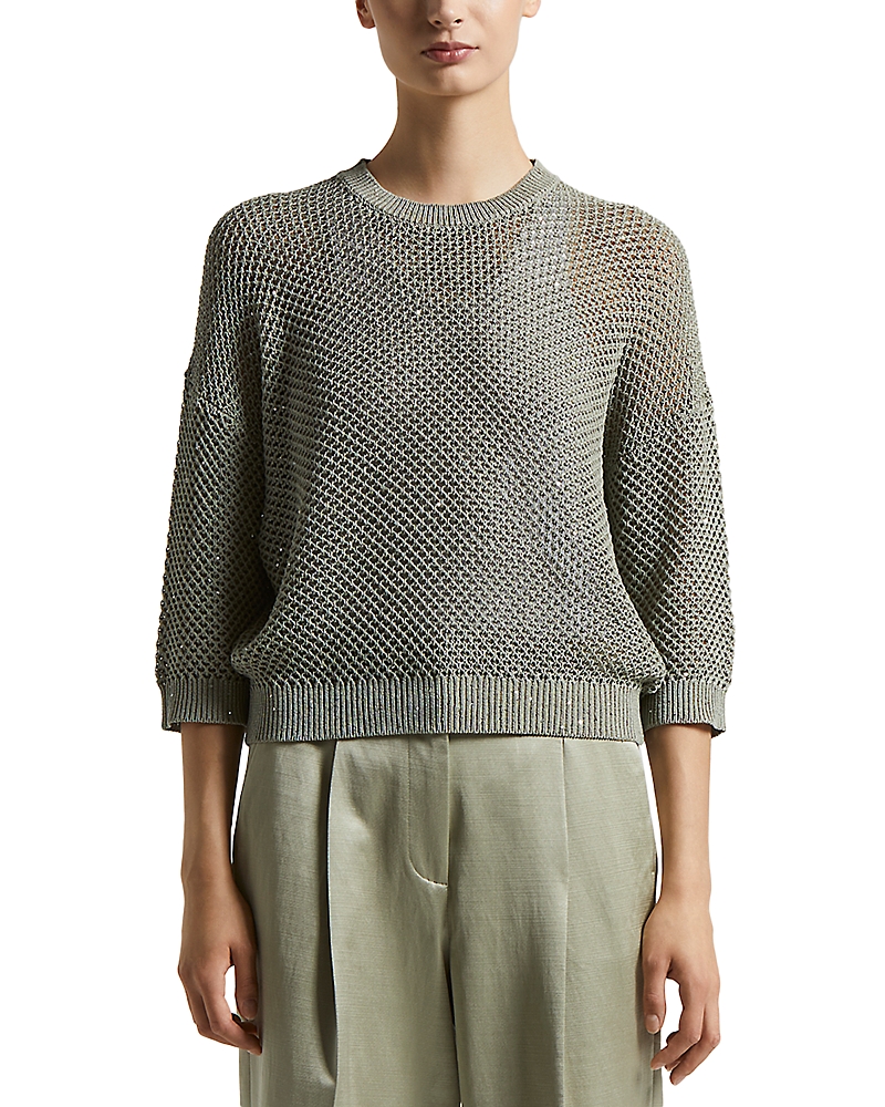 Peserico Open Knit 3/4 Sleeve Sweater