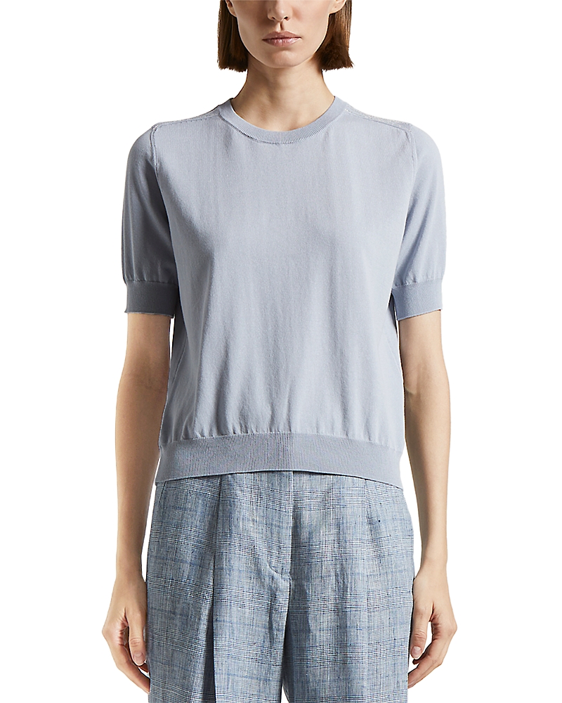 Shop Peserico Knitted Short Sleeve Crewneck Sweater