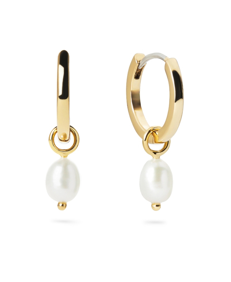ANA LUISA FRIDA FRESHWATER PEARL HUGGIE HOOPS