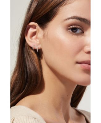 Suzanne Medium Pave Huggie Hoops