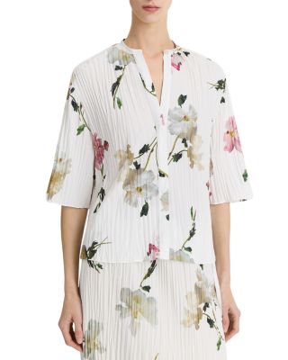Pleated Wilted Peony Shirt