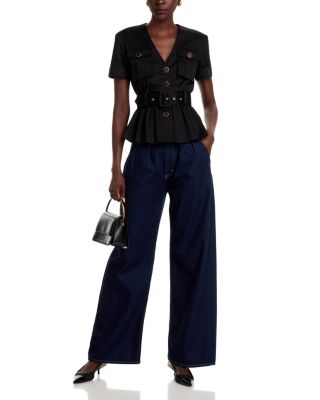 Ezra Peplum Hem Safari Top