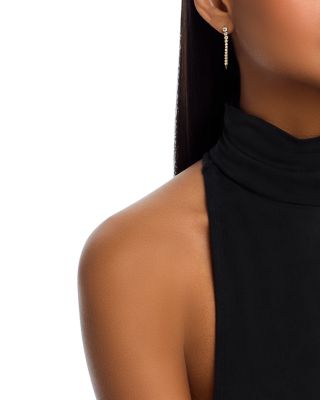 Diamond Linear Drop Earrings in 14K Yellow Gold, 0.77 tcw