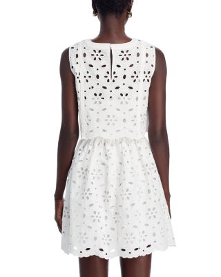 Nicolette Sleeveless Floral Eyelet Dress