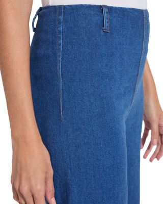 High Rise Cropped Wide Leg Jeans in Mid Wash
