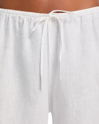 Linen Side Embroidered Beach Pants