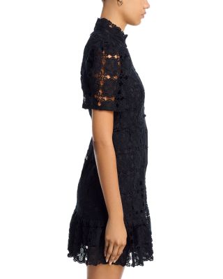 Floral Lace Mock Neck Mini Dress -Exclusive