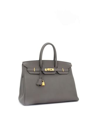 Birkin 35 Handbag Grey Togo with Gold Hardware