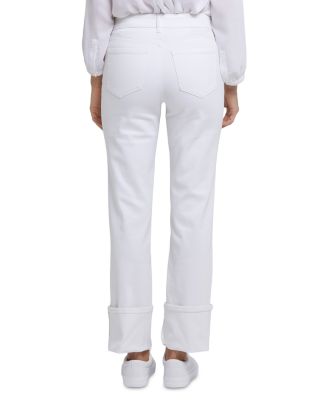 Marilyn Cuffed Straight Leg Jeans in Pink Nectar