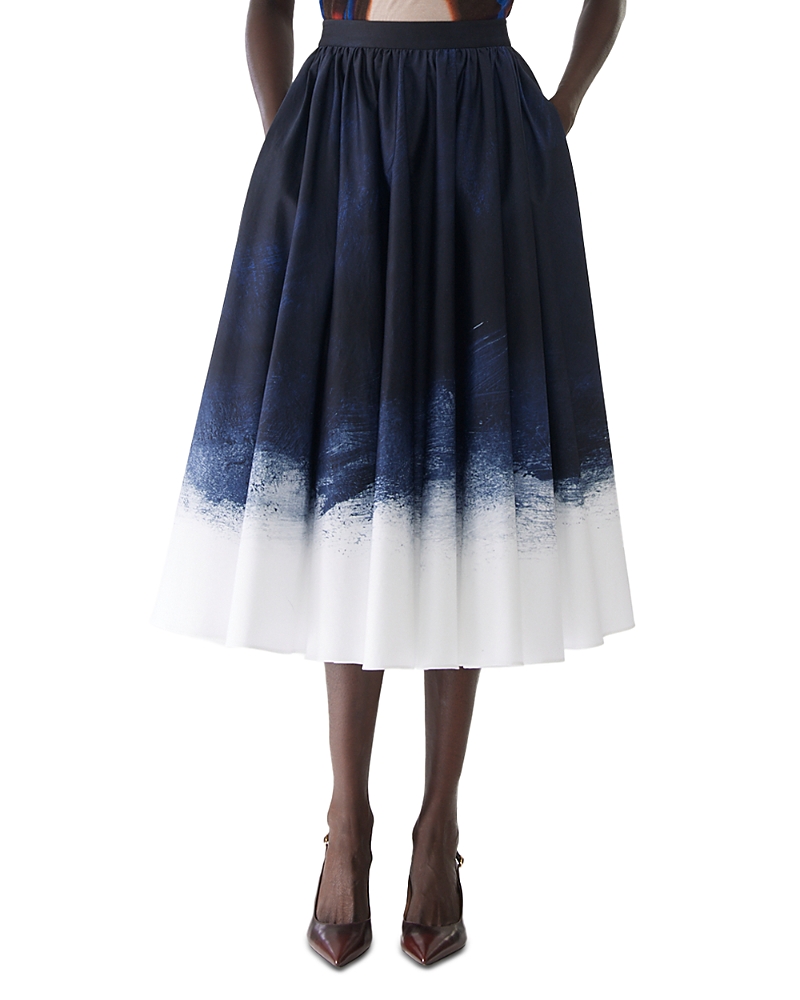 Jason Wu Collection Brushed Canvas Printed Stretch Cotton Circle Skirt
