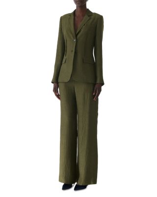 Crinkled Satin Single Breasted Blazer