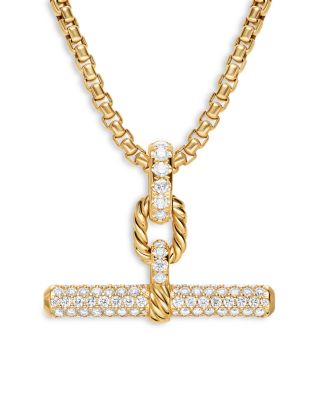 DY Madison&reg; Toggle Pendant in 18K Yellow Gold with Diamonds, 29mm