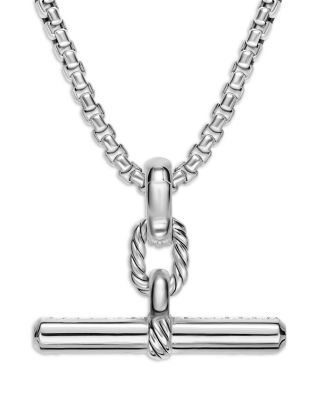 DY Madison&reg; Toggle Pendant in Sterling Silver with Diamonds, 29mm