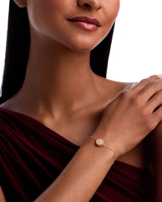 18K Yellow Gold Diamond, Pink Opal & Mother of Pearl Venetian Princess Medallion Reversible Bracelet