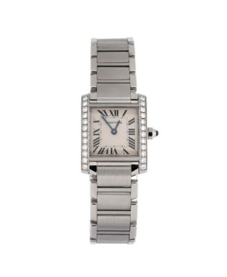 Pre-Owned Cartier - Tank Francaise Quartz Watch in Stainless Steel with Diamond Bezel 20mm