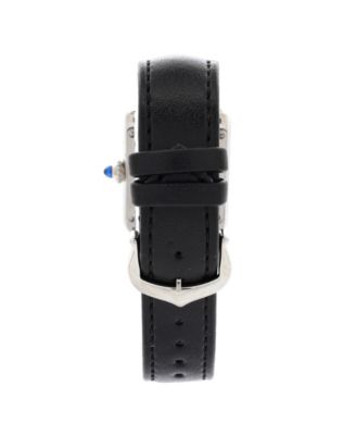 Must de Cartier SolarBeat Tank Quartz Watch in Stainless Steel and Leather 22mm