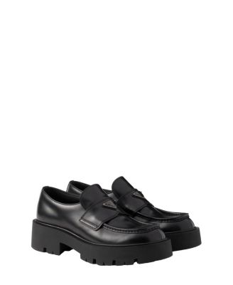 Prada - Men's Brushed Leather Loafers
