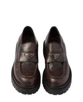 Men's Double Chocolate Leather Loafers