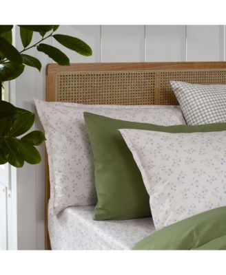 Spring Sprig Printed Cotton Pillowcase Pair - Standard