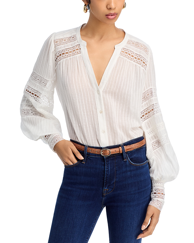 Shop L Agence L'agence Keira Lace Trim Blouse