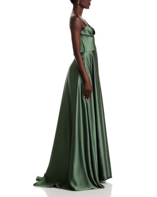 One Shoulder Drape Front Gown
