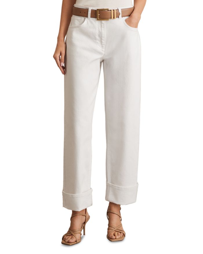 Petites Belinda High Rise Straight Jeans White