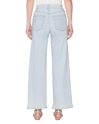 Le Slim Palazzo High Rise Wide Leg Jeans in Feather