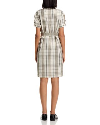 Check Cotton Shirt Dress