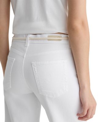 Saige Wide Leg Crop Jeans with Cuff in White