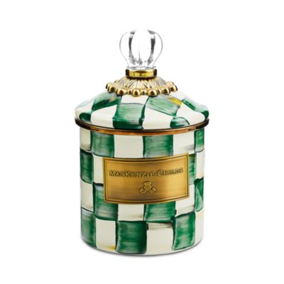 MacKenzie-Childs - Emerald Check Demi Canister