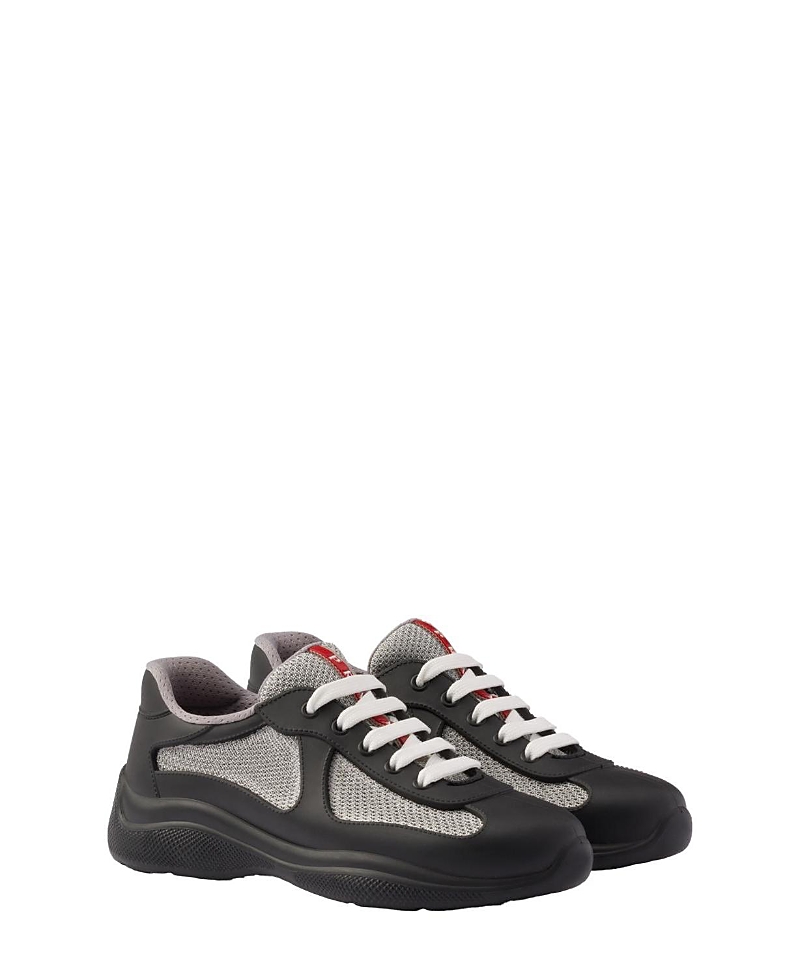 Prada America's Cup Soft Rubber And Bike Fabric Sneakers In Black