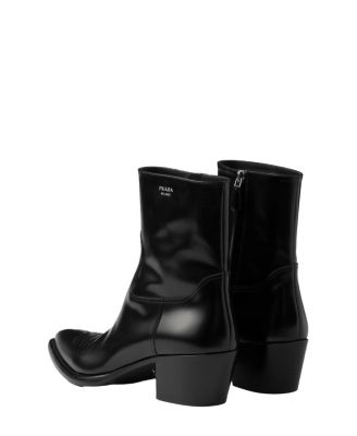  Women's Brushed Leather Booties