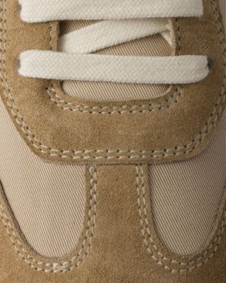Men's Drill Fabric and Suede Sneakers