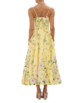 Linen and Silk Floral Corset Dress