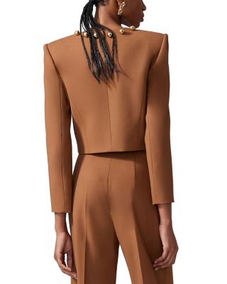 Collarless Cropped Jacket 