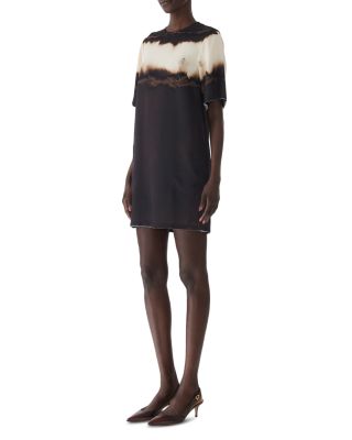 Burned Stripe Short Sleeve T Shirt Dress