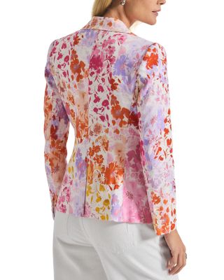 Irina Floral Print Linen Blend Blazer