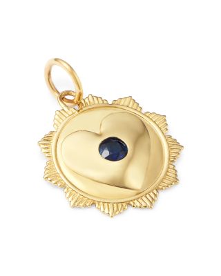 14K Yellow Gold Lapis Lazuli Heart Pendant