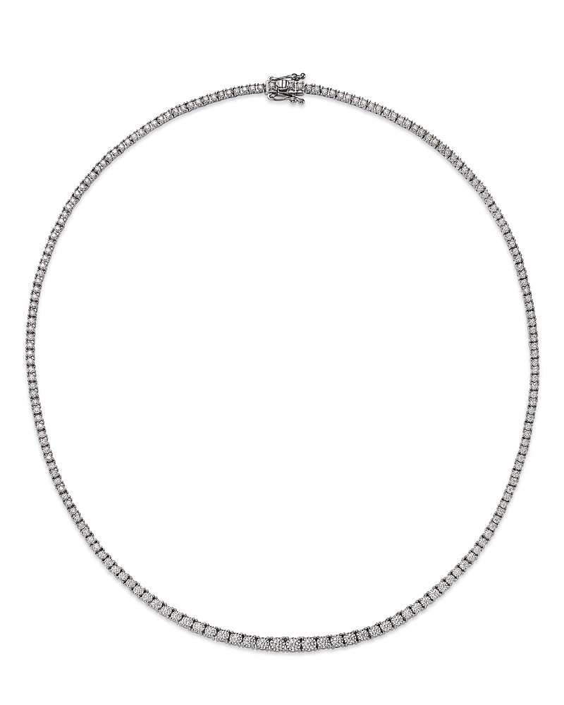 Bloomingdale's Fine Collection Diamond Graduated Illusion Set Collar Necklace in 14K White Gold, 2.0 tcw