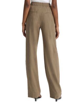 Linen-Blend High-Rise Pull-On Pant