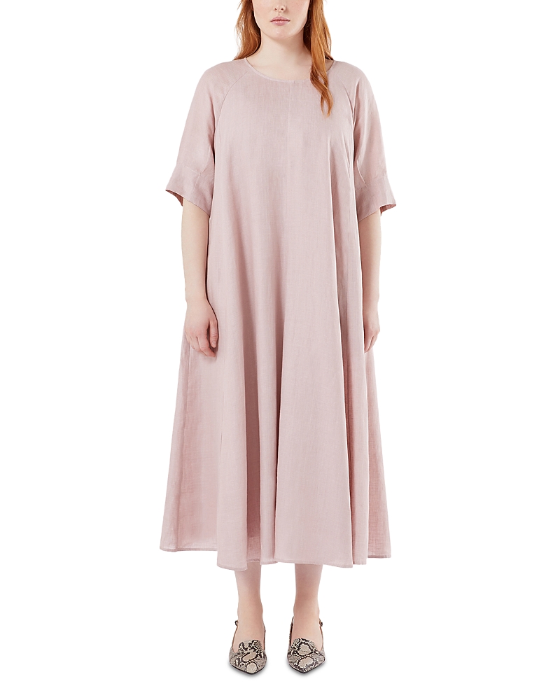 Shop Marina Rinaldi Uscita Linen Shift Dress