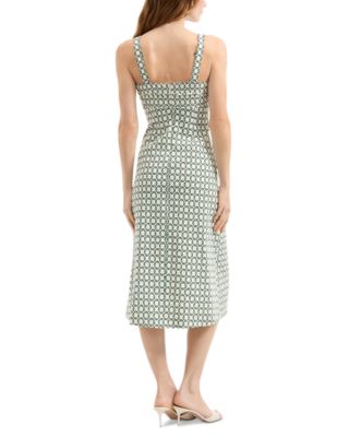 Colleen Printed Slit Midi Dress