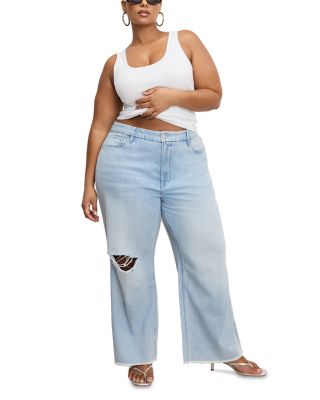 Weightless Good Skate Wide Cropped Jeans in Indigo959