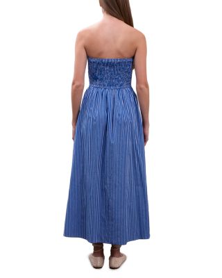 Shirred Poplin Maxi Dress
