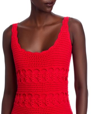 Joan Crochet Scoop Neck Midi Dress